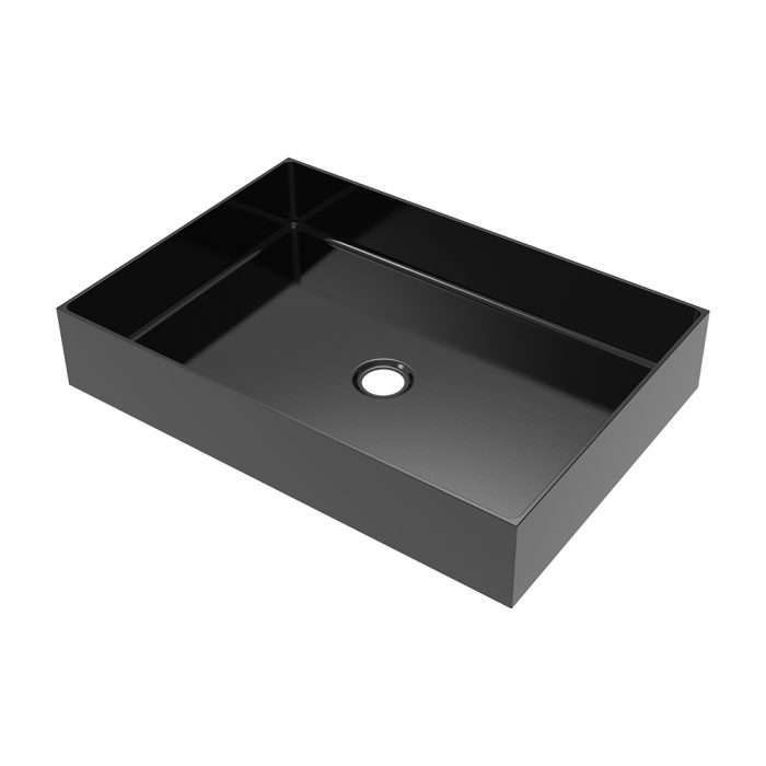 Stainless steel 55 inch rectangle countertop bathroom sink