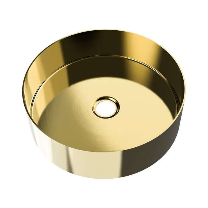 Stainless steel 38 inch round countertop bathroom sink
