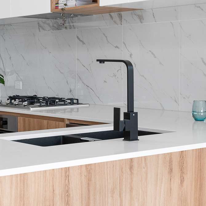 K132 + stianless steel sink – matte black – 1