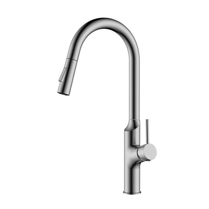 High arc stainless steel pull down kitchen faucet